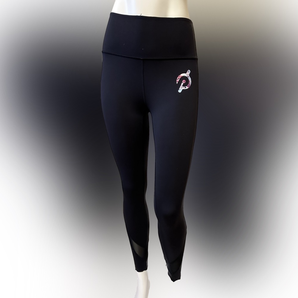 Peloton High Waist Leggings With Sheer Detail On Leg Black Size XS